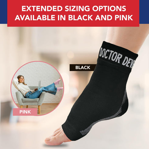 Doctor Developed Plantar Fasciitis Socks/Compression Foot Sleeves, Copper Ankle Brace for Heel Support & Doctor Written Handbook (Black, L)...