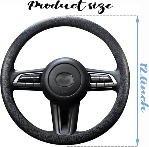 Car Steering Wheel Cover, Anti-Slip Silicone Steering Wheel Protector, Universal Car Accessories Wheel Cover for Most of Cars (Black)...
