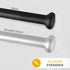 Kenney Weaver Cap End Indoor/Outdoor Black Curtain Rod, Adjustable 37-72 Inch Rod for Windows & Patio...