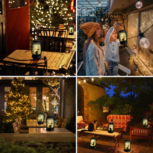 Elephant Play Fairy Theme Garden Lights, Solar Mason Jar Lights, Patio Solar Lights, Outdoor Decorative Lights, Hanging Lights, Gifts for Mom, Gif...