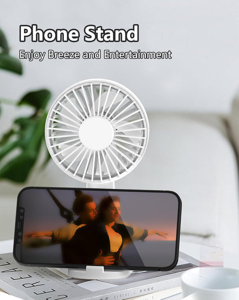 Portable Handheld Fan, Portable Fan Rechargeable, Quiet Personal Fan for Travel Using, White, Blue...