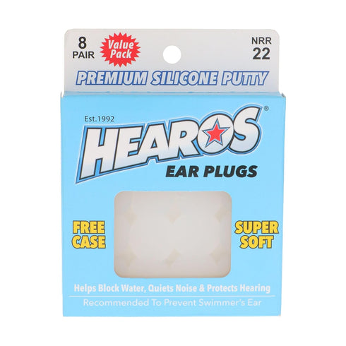 Hearos 5068 Moldable Silicone Waterproof Swimming Earplug, NRR 22, Pairs, Pack of 8...