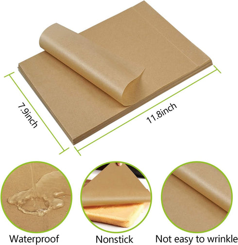 QYH 300 Pcs Parchment Paper Sheets for Baking, 8x12 Inches Unbleached Precut Parchment Paper for Baking Cookies, Frying, Air Fryer, Cooking, Grill...