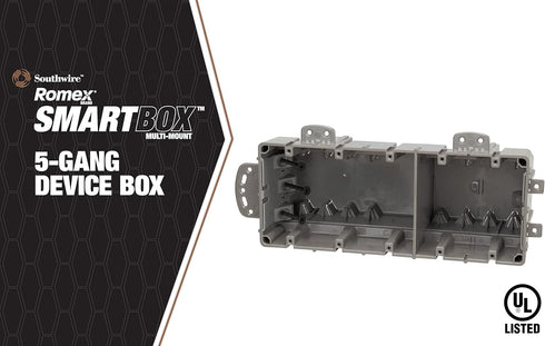 Southwire MSBMMT5G 5 Gang Multi Mount Device Box with Depth Adjustable, Heavy Duty 42lb,Gray...