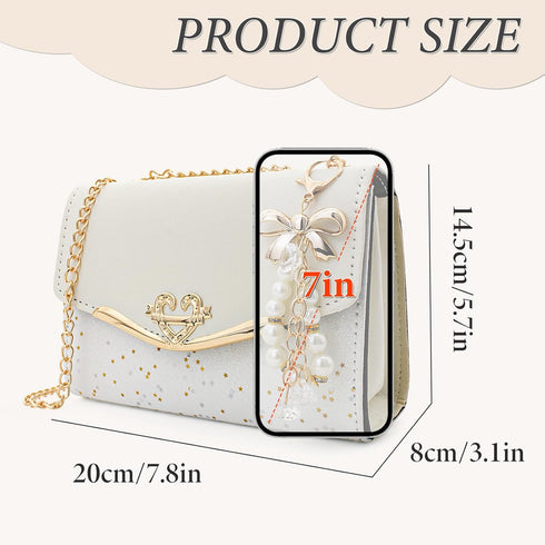 FuninCrea Shoulder Bag for Women, Leather Chain Strap Crossbody Bags Ladies Trendy Large Handbags Womens Purses Sling Bag...