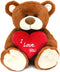 I Love You! 10'' Teddy Bear with Red Heart, Soft Plush Bear Doll Stuffed Animal Toys Valentines Day Decor Gifts for Her/Girlfriend Lover Mom Kids ...
