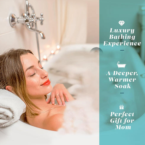 SlipX Solutions Bottomless Bath Overflow Drain Cover for Tub, Adds Inches of Water to Bathtub for a Warmer Deeper Bath, Spa Accessories, Drain Blo...