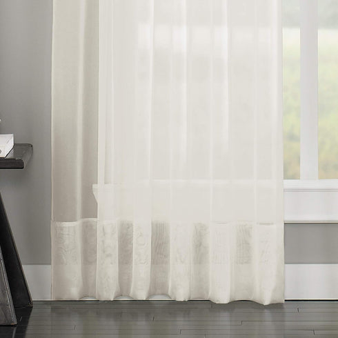 Curtainworks Soho Voile Sheer Pinch Pleat Curtain Panel, 29 by 144", Oyster...