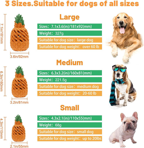 Indestructible Dog chew Toys: Puppy Toys with Pineapple Flavored - Pineapple Dog Toys for Aggressive Chewers Medium Breed....