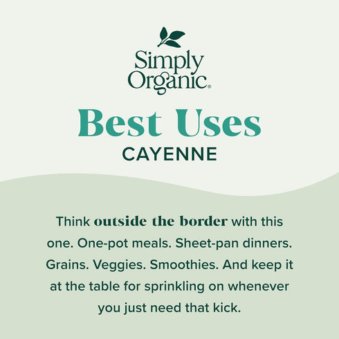 Simply Organic Cayenne Pepper, 2.89 Ounce, Pure, Organic Cayenne Peppers, No GMO's, Kosher Certified...