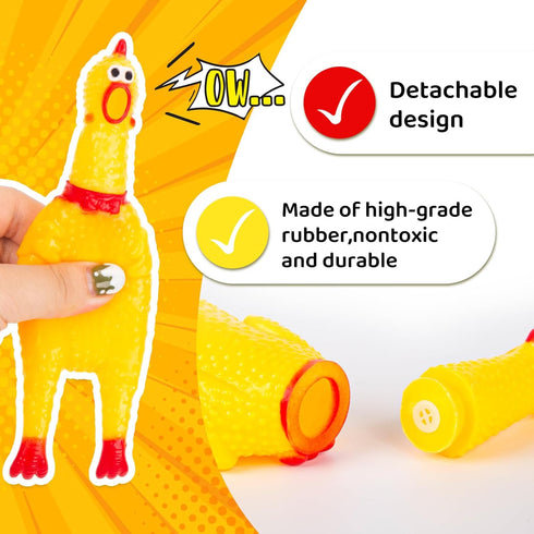 LovesTown 16PCS Rubber Chickens, Screaming Chicken Toys, Chicken Squeaky Toy Squeeze for Kids Party Favors Prank Toys Dog Toys...