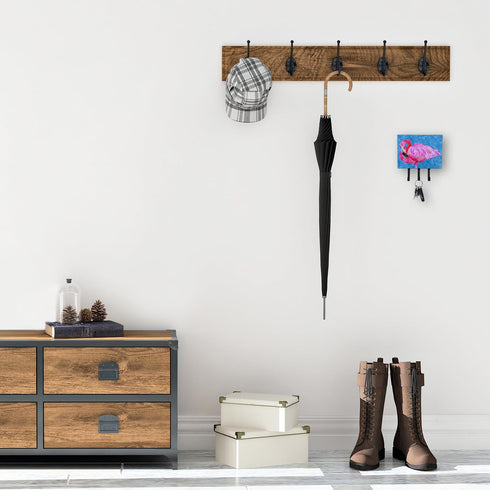 Caroline's Treasures 8686TH68 Flamingo Leash or Key Holder, Wall Hooks, Key Hooks Holder, Coat Rack Wall Mount, Coat Hooks, Hooks for Hanging Keys...