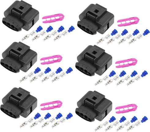 uxcell 6 Set 4 Pin No.1J0973724 Ignition Coil Coilpack Connector Adapter Plug Clip Kit Replacement for VW for Audi for Seat for Skoda...