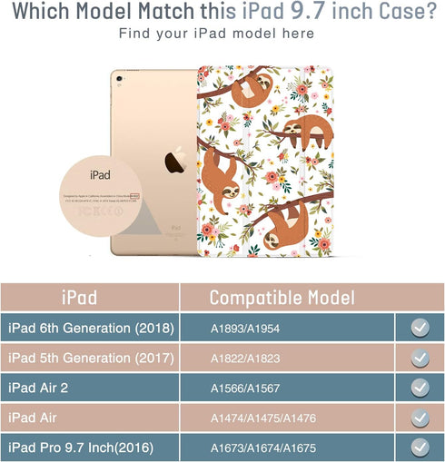 Egoing iPad Case 9.7 2018 2017 iPad Cover 9.7 inch iPad Air Case Soft TPU Leather Adjustable Viewing Folio Stand 9.7 inch iPad Air 2 Smart Cover w...