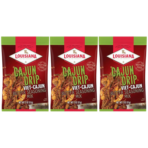 Louisiana Fish Fry Cajun Drip 2oz Bag - Seafood Seasoned Butter Sauce - Elevate your boiled seafood game with Louisiana Fish Fry Cajun Drip (Cajun...