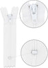 22 Inch YKK White Zippers 12 Pieces-Made in USA- For Apparel, Bags, Sewing & Craft Projects...