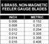 OEMTOOLS 25305 6 Non-Ferrous Brass Feeler Gauge Blades | Measure Gap Between Reluctor and Pickup Coil, Calibrate Machines, Fix Guitars | Simple, I...