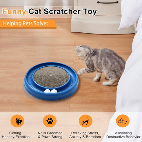 Cat Scratching Board for Indoor Cats,Scratch Pad Pro for Cats,Round Cat Scratcher Refill,Natural Recycled Corrugated Cardboard Supports Pet Behavi...