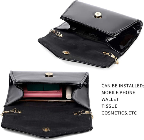 Labair Patent Leather Clutch Evening Bags for Women Wedding Formal Prom Purse Handbag....