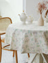 YiHomer Pastoral Round Tablecloth - 60 Inch Dia. - Beige Linen Table Cloth - Washable Table Cover with Dust-Proof Wrinkle Resistant for Restaurant...