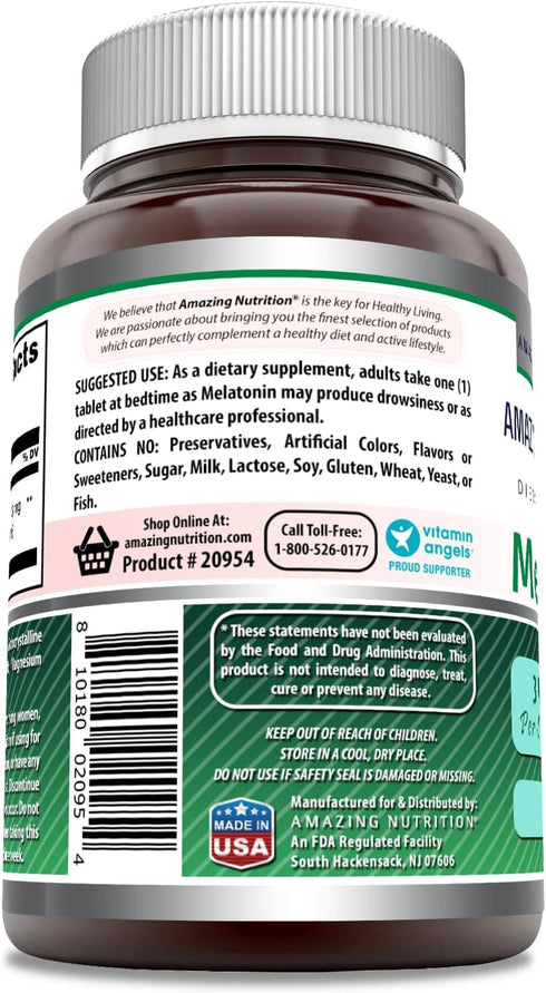 Amazing Formulas Melatonin Supplement | 3 Mg Per Serving | 240 Tablets | Non-GMO | Gluten-Free | Made in USA...