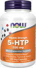 NOW Supplements, 5-HTP (5-hydroxytryptophan) 200 mg, Double Strength, Neurotransmitter Support*, 120 Veg Capsules...