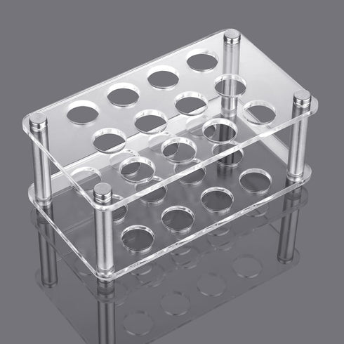 Ackers Transparent Acrylic Test Tube Bottle Small Glass Holder, Built-in Handle, 12 Tube Capacity, 0.87" (22mm) Holes for 25ML Test Tubes(Detachab...