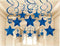 Party Swirl Decorations, Hanging Swirl for Ceiling Decorations, Blue with Star, Pack of 30...
