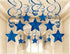 Party Swirl Decorations, Hanging Swirl for Ceiling Decorations, Blue with Star, Pack of 30...