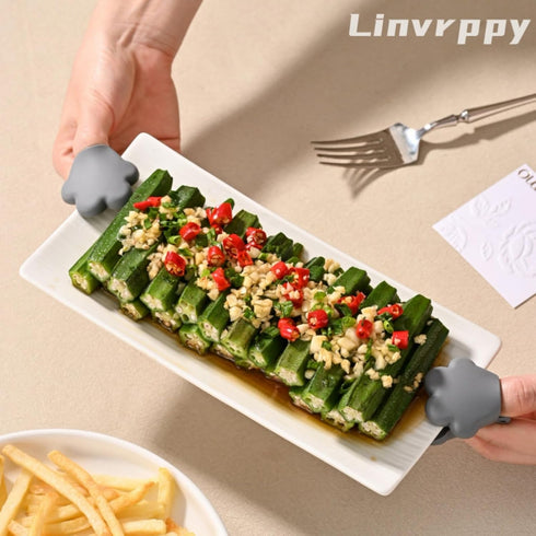 Cute Cats Paw Chip Clips 2pcs Heat Resistance Cooking Pinch Mitts Potholder Food Bag Sealing Clamp Bread Snack Bag Clips for Seal Storage (Grey)...