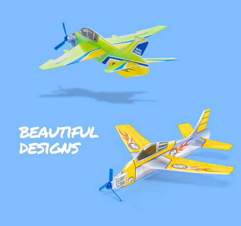 Prextex 25 Pack Large 8'' Flying Foam Outdoor Outside Glider Planes Toys for Boy, and Kids Ages 4-8 5 8-10 Years Old - Great Plane Birthday Gift -...