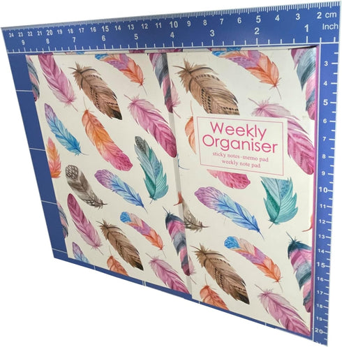 Cutepaper - Cute Paper Weekly Organiser Self-Stick Notes, Pastel Memo Pad Set, Weekly Note Pad, Colored Printing with Feather Shapes, Mini Sticky ...