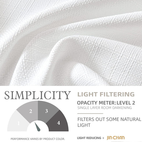 jinchan Kitchen Curtains 24 Inch Linen Textured Cafe Tier Curtains for Living Room Bathroom Farmhouse Half Window Set Light Filtering Rod Pocket D...