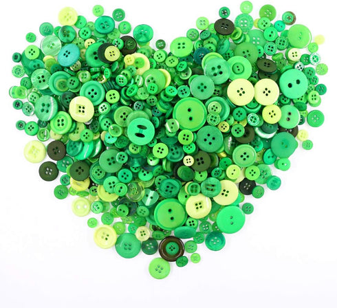 Swpeet 1000Pcs Christmas Green Craft Buttons, 2 and 4 Holes Red Round Craft Resin Sewing Buttons Suitable for Christmas Sewing Decorations, Art & ...