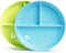 Munchkin Stay Put Suction Plates for Baby and Toddler, 3 Divided Sections , Blue/Green...