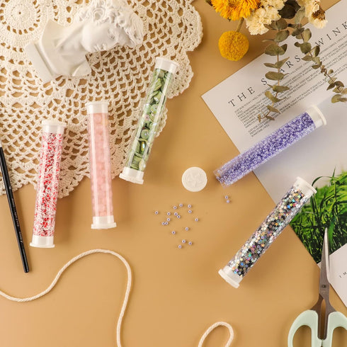 11Pcs large Clear Plastic Empty Tubes Storage With Clear Storage CaseTransparent Plastic Test Tube Container both ends Lid Tubes Bead Container an...