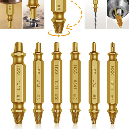 Damaged Screw Extractor Set, Stripped Screw Remover Head Screws Nuts & Bolts, Drill Bit Tools for Easy Removal of Rusty & Broken Hardware, Gifts f...