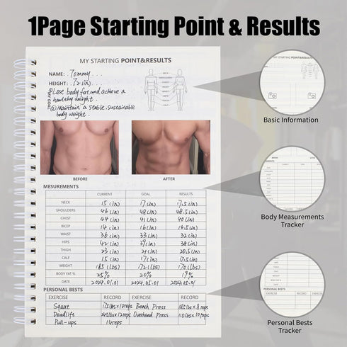 Fitness Journal,Workout Journal for Women & Men, A5 Size(5.5" x 8.2") Fitness Planner for Daily Fitness Tracking, Bodybuilding Progress, and Achie...