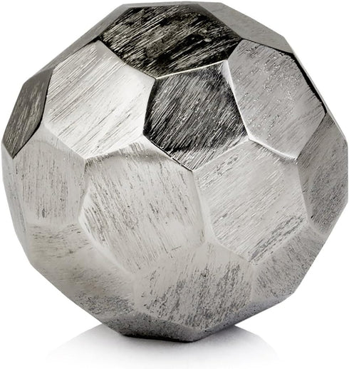Modern Day Accents 3618 Facetado Silver Sphere, Filler Balls, Home Office, Room Decor, Desk, Tabletop, Modern Home Decor, Centerpiece, Decorative ...