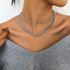 Dainty Layered Necklace Paperclip Choker Necklace Punk Cuban Link Chain Necklace Silver Curb Chain Necklace for Women...