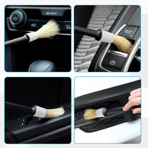 Ziciner 3PCS Car Detailing Brush Set, Ultra Soft Car Detail Brushes, No Scratch Car Cleaning Tools, Auto Interior Cleaner Accessories for Interior...