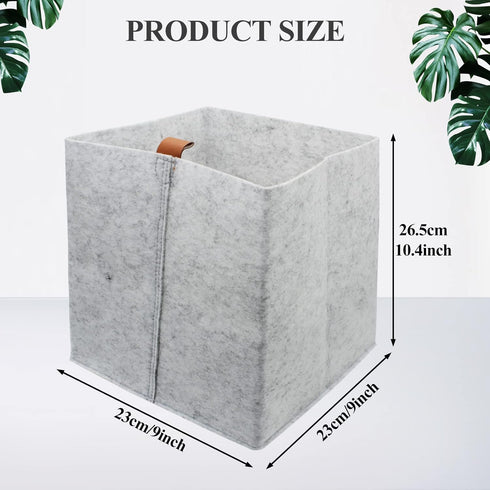 Felt Storage Basket, Folded Closet Storage Bins Large Capacity Cube Storage Bin with Hanger, Multifuctional Storage Bins for Shelves, Clothing, Bo...