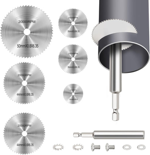 Inside Pipe Cutter for Pvc Pipe, Professional Pvc Pipe Cutter with 6pcs Rotary Drill Saw Blades and 1/4" Hex Shank, Plumber Tools for Big Small Di...