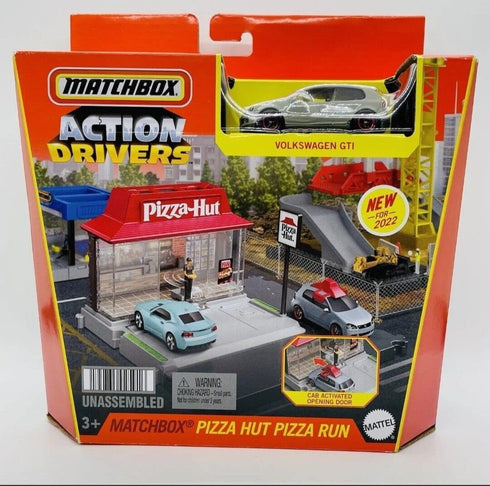 Mattel Matchbox Action Drivers Pizza Hut Pizza Run Playset...