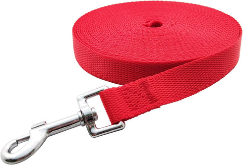 Nylon Training Dog Leash for Small Medium Large Dogs, 15ft 20ft 30ft 50ft Long Leash Dog/Puppy Lead for Obedience Recall Training, Camping (30ft, ...