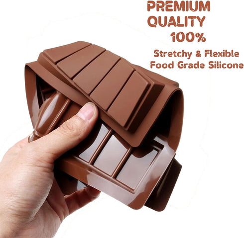 Food Grade Break-Apart Chocolate Molds, Silicone Chocolate Bar Sweet Molds Hot Chocolate Energy Bar Moulds Rectangle Baking Silicon Bakeware Molds...
