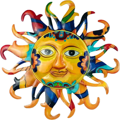 Metal Sun Outdoor Wall Art Decor, Sun Face Metal Wall Sculpture Sun Wall Art for Home Wall Decoration Living Room, Bedroom, Outside Decor for Yard...