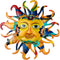 Metal Sun Outdoor Wall Art Decor, Sun Face Metal Wall Sculpture Sun Wall Art for Home Wall Decoration Living Room, Bedroom, Outside Decor for Yard...