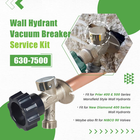630-7500 Service Kit (2 Sets) Replace for Prier 630-7500 Vacuum Breaker Service Parts Kit Wall Hydrant Vacuum Breaker Replacement Parts Fit for 40...