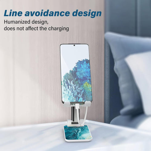 Foldable Phone Stand for Desk, Adjustable Angle of View, Suitable for iPhone, Samsung and Other Smart Phones, Blue Ocean...